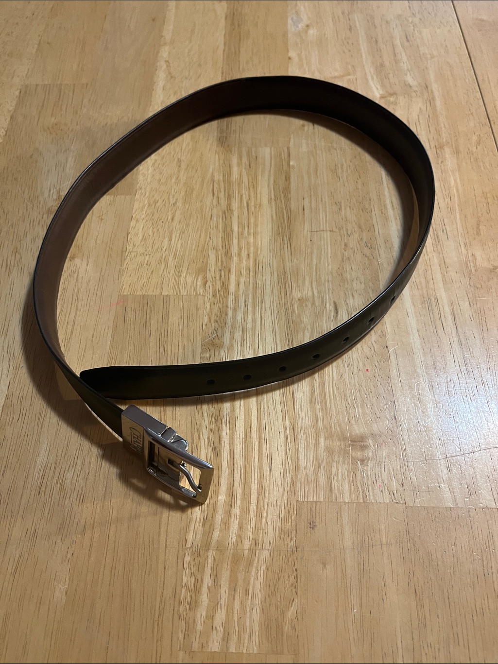 Chaps Black/Brown Reversible Kids Belt With Silver Buckle Med 26-27